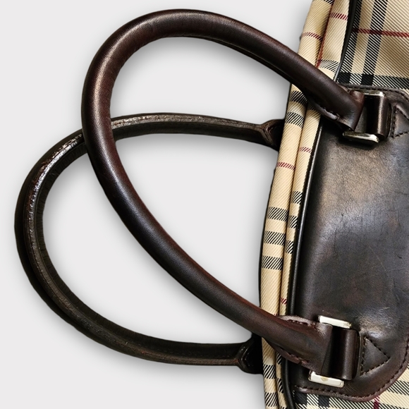 BURBERRY House Check Travel Bag w/Strap, Brown - Picture 14 of 16